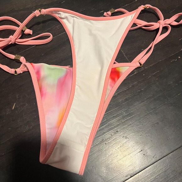 Missguided colorful pink and orange bikini set - Picture 5 of 5